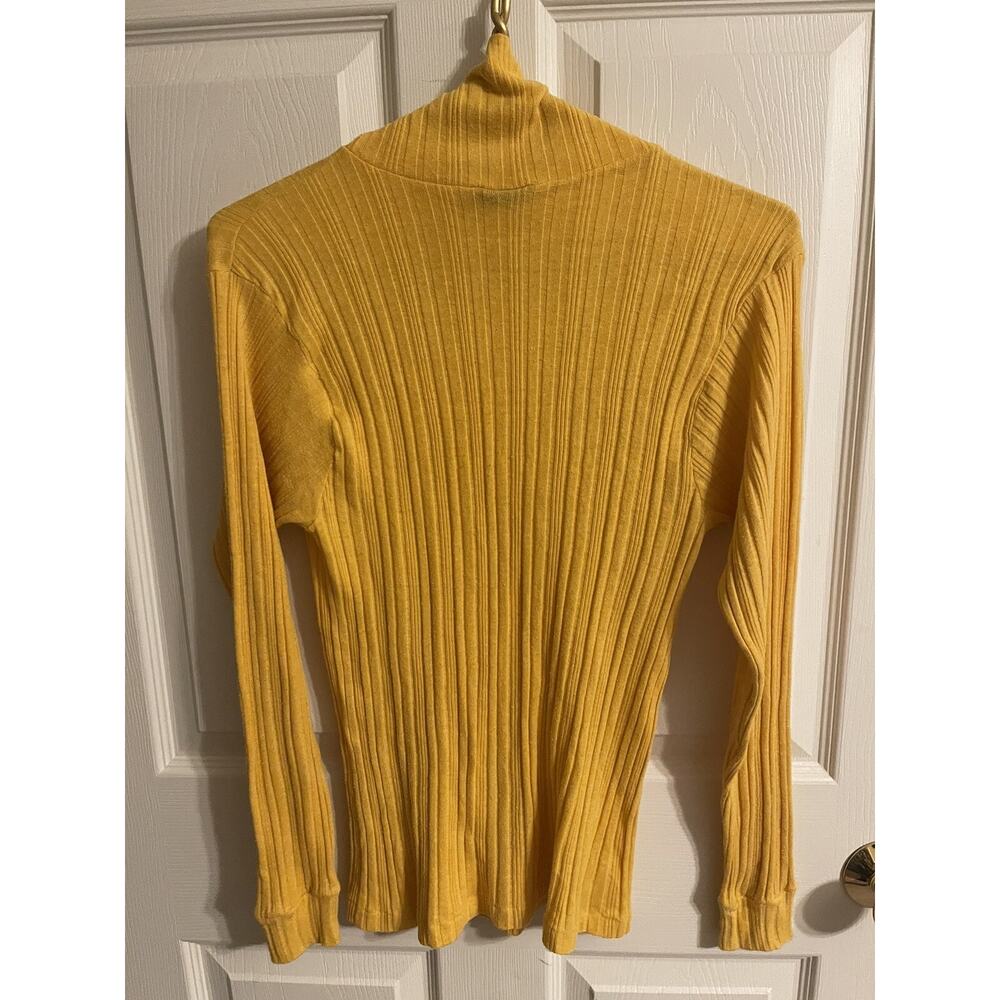vintage 60s Expressions by Campus BEATNIK Ribbed Yellow Turtleneck Sweater Mod M